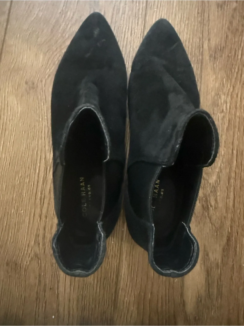 Cole Haan Hara Grand.OS Black Suede Chelsea Booties Size 8
